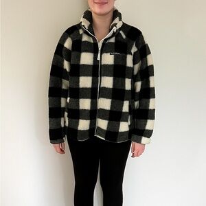 Columbia Buffalo Plaid Fleece Teddy Bear Jacket Size Large